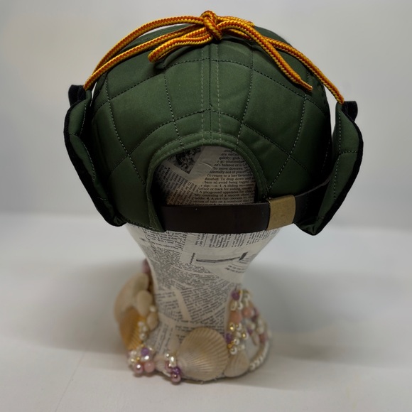 Bun'd Up" handmade olive green quilted nylon 7-panel flap - Picture 3 of 4